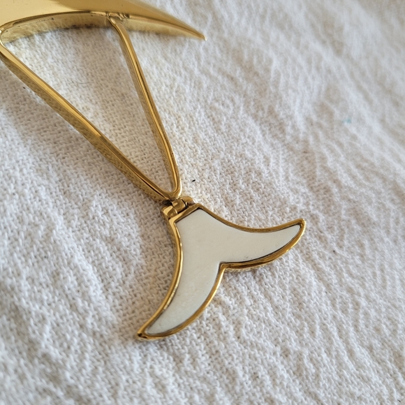 Fish solid brass bone pendant necklace designer - Picture 4 of 8